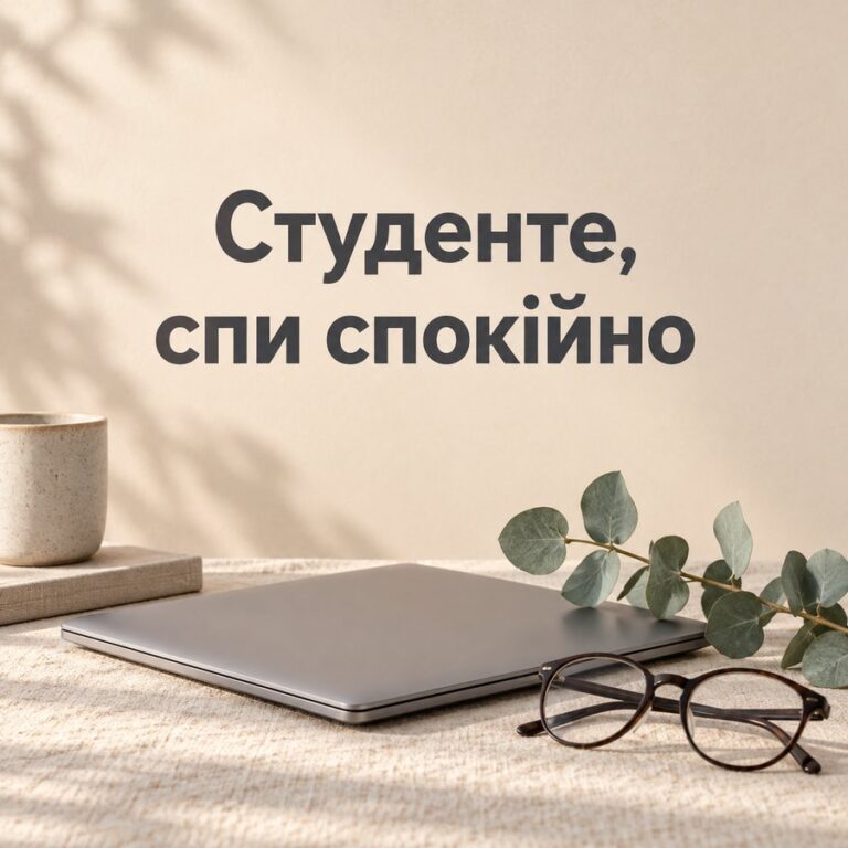 Студенте, спи спокійно - листівка з привітанням з Днем студента