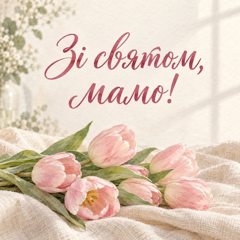 Зі святом, мамо! - листівка з привітанням з Днем народження свекрусі