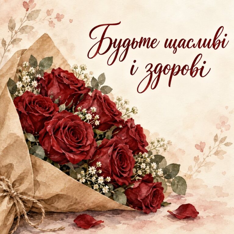Будьте щасливі і здорові - листівка з привітанням з Днем народження свекрусі