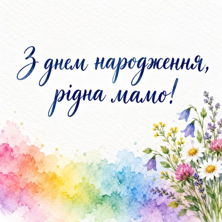 З днем народження, рідна мамо! - листівка з привітанням з Днем народження свекрусі