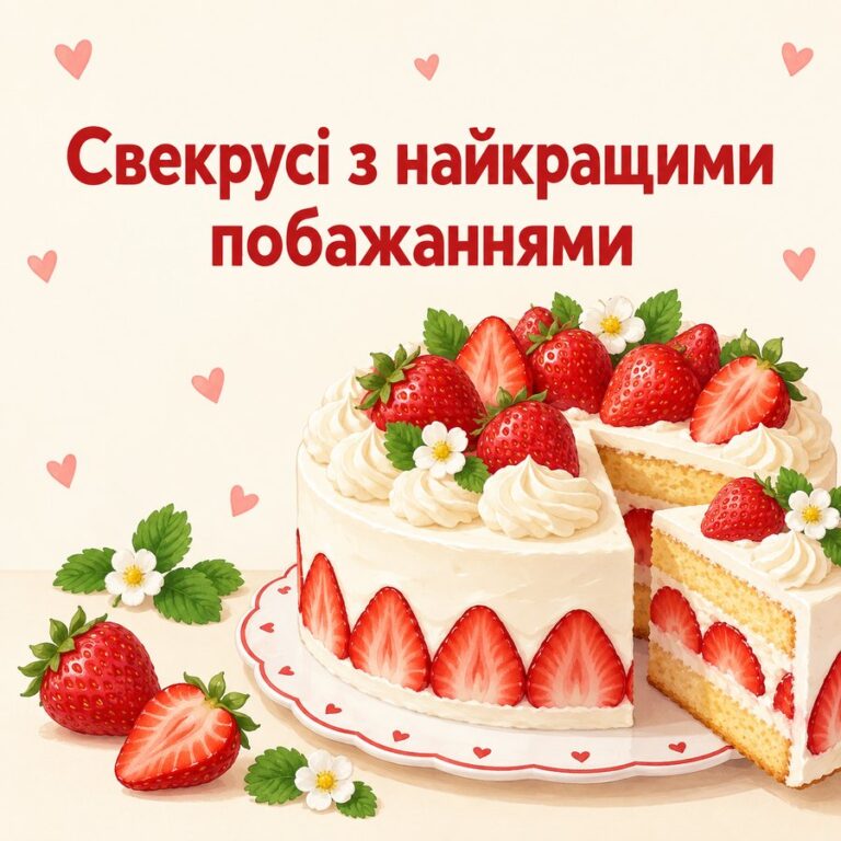 Свекрусі з найкращими побажаннями - листівка з привітанням з Днем народження свекрусі