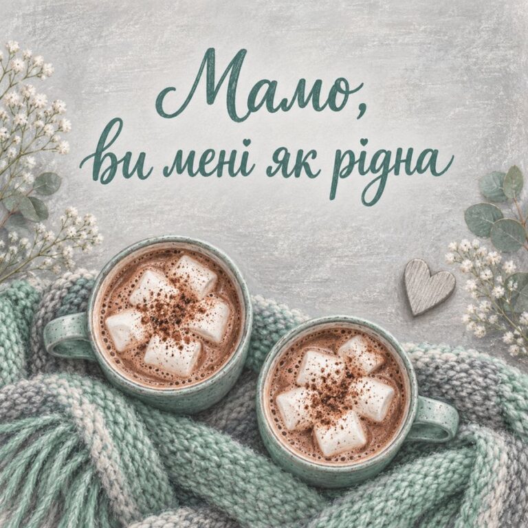 Мамо, ви мені як рідна - листівка з привітанням з Днем народження свекрусі