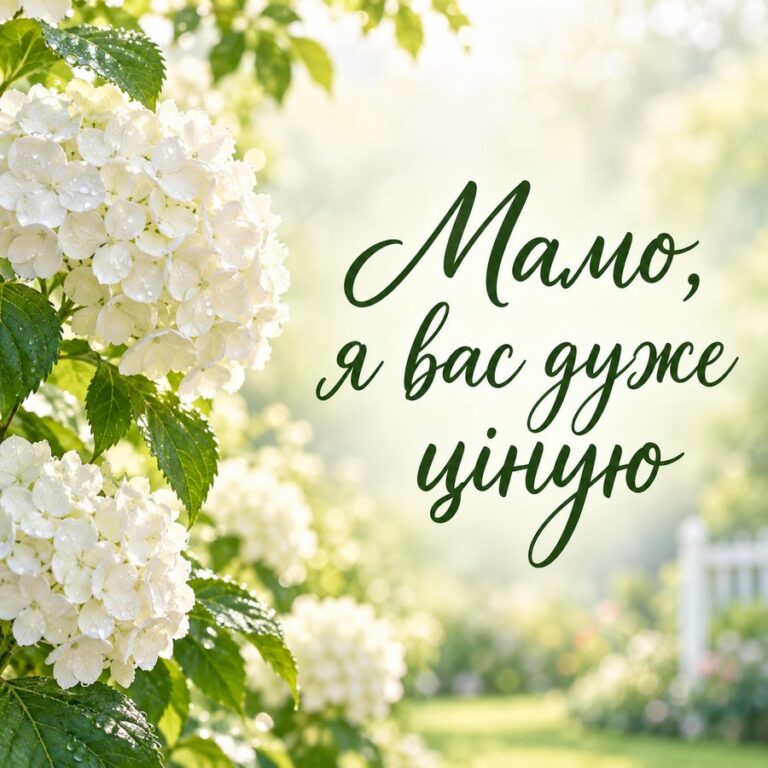 Мамо, я вас дуже ціную - листівка з привітанням з Днем народження свекрусі