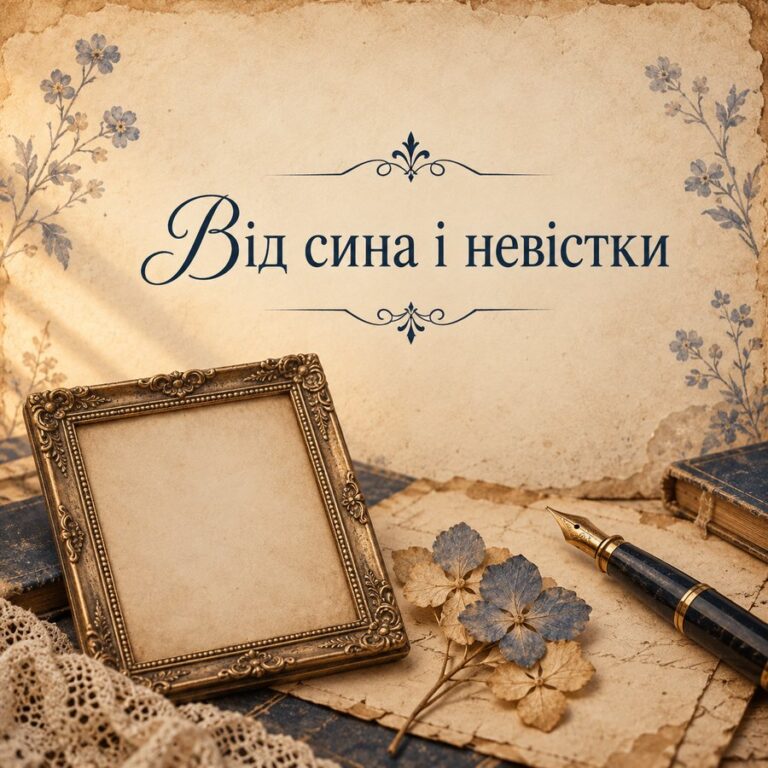 Від сина і невістки - листівка з привітанням з Днем народження свекрусі