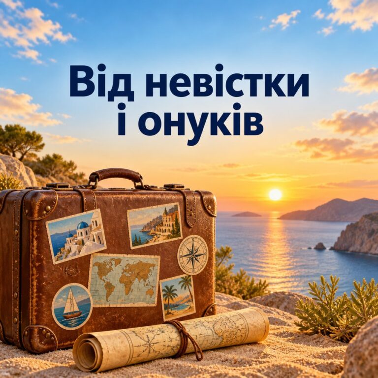 Від невістки і онуків - листівка з привітанням з Днем народження свекрусі