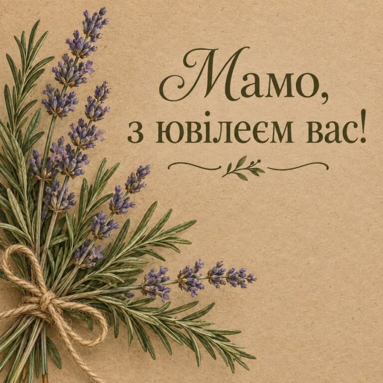 Мамо, з ювілеєм вас! - листівка з привітанням з Днем народження свекрусі