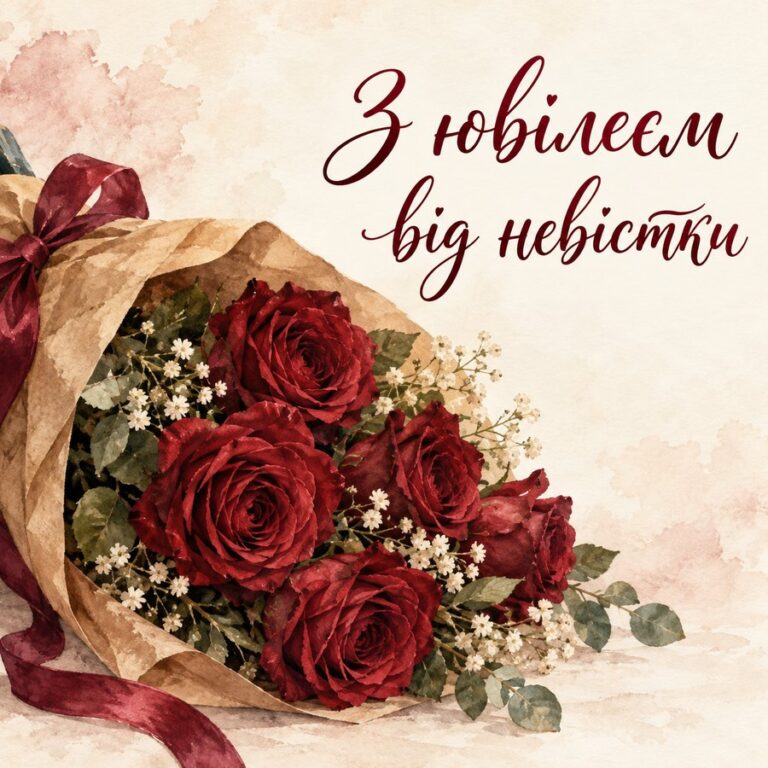 З ювілеєм від невістки - листівка з привітанням з Днем народження свекрусі