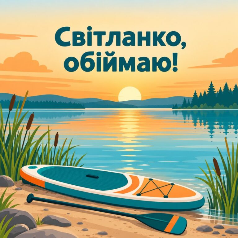 Світланко, обіймаю! - листівка з привітанням з днем народження Світлані