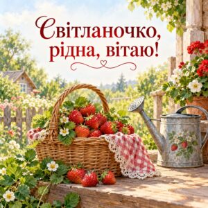 Світланочко, рідна, вітаю! - листівка з привітанням з днем народження Світлані