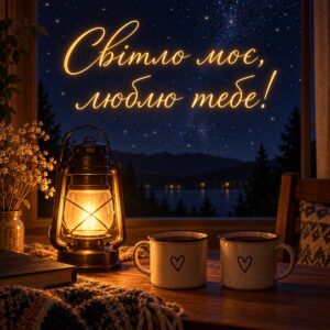 Світло моє, люблю тебе! - листівка з привітанням з днем народження Світлані