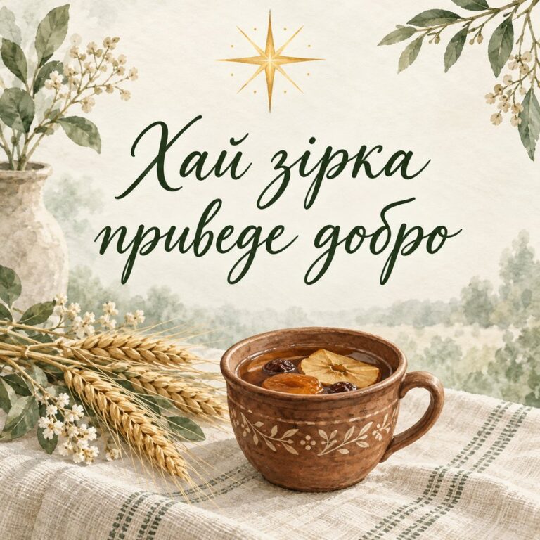 Хай зірка приведе добро - листівка з привітанням зі Святвечором