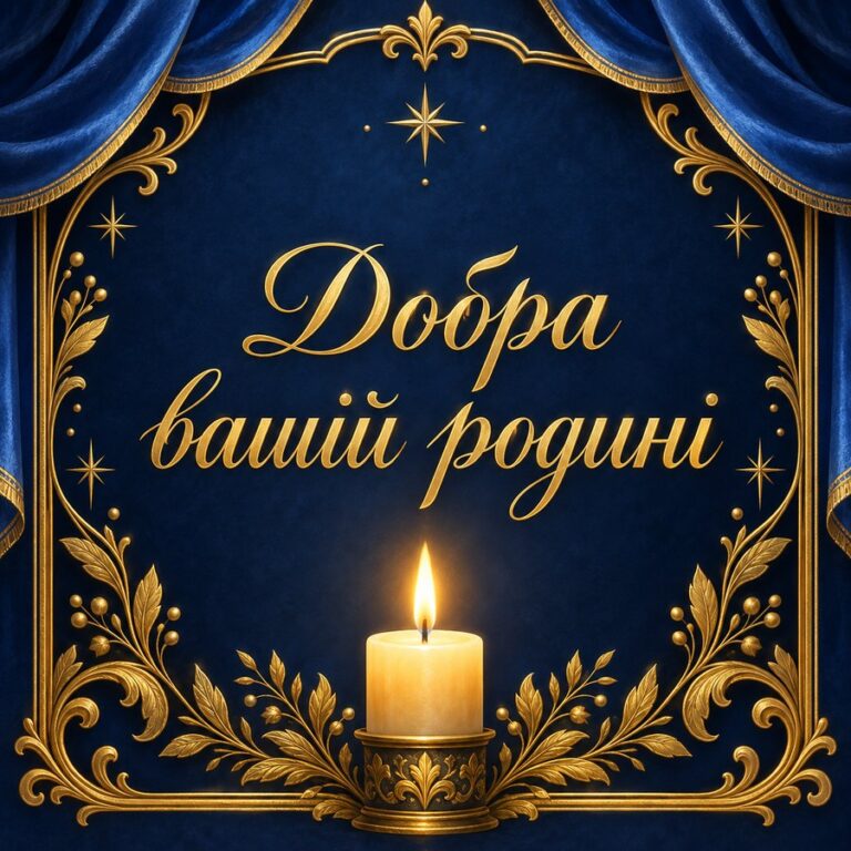 Добра вашій родині - листівка з привітанням зі Святвечором