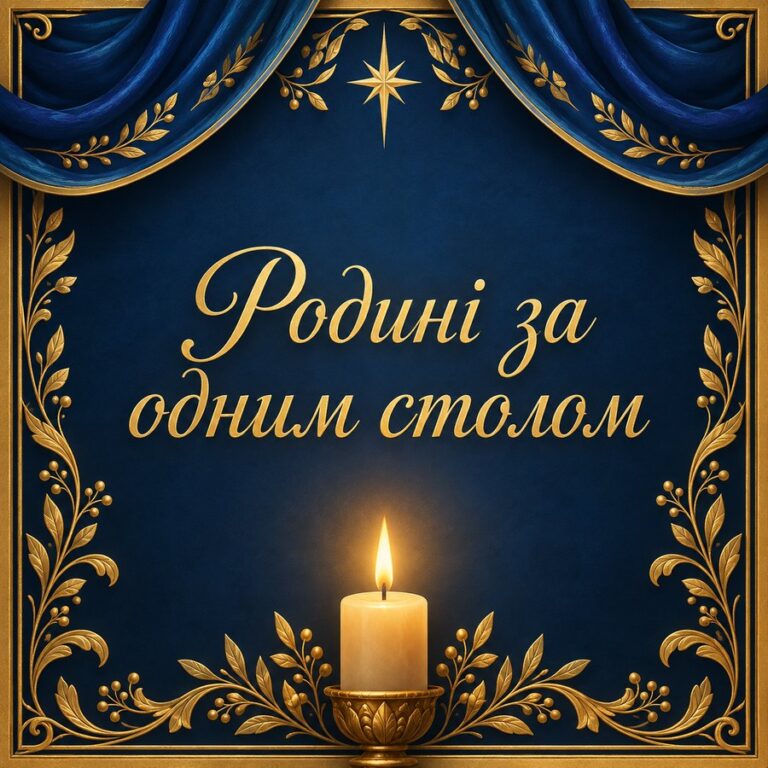 Родині за одним столом - листівка з привітанням зі Святвечором