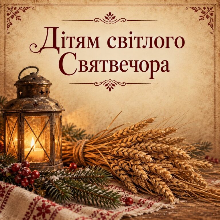 Дітям світлого Святвечора - листівка з привітанням зі Святвечором