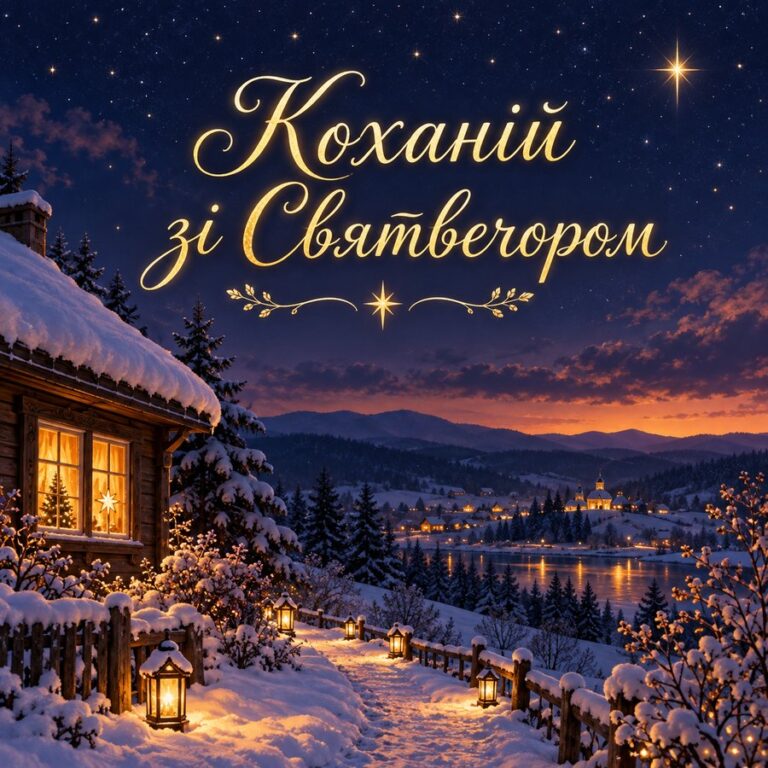 Коханій зі Святвечором - листівка з привітанням зі Святвечором