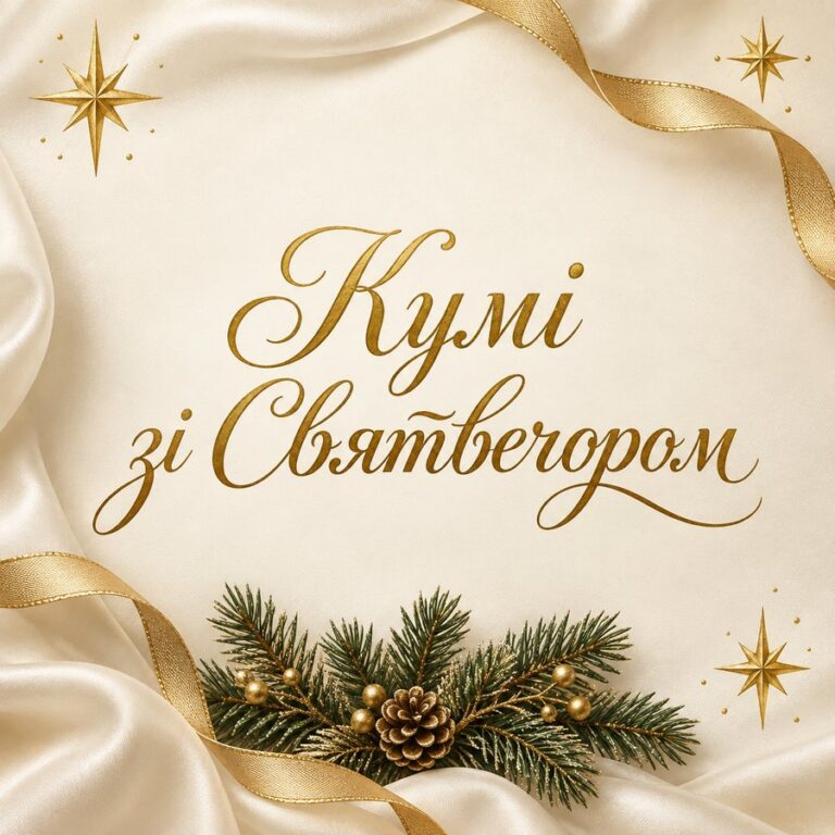 Кумі зі Святвечором - листівка з привітанням зі Святвечором