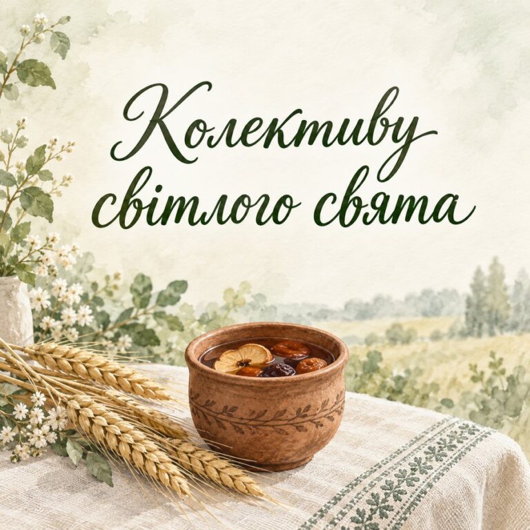 Колективу світлого свята - листівка з привітанням зі Святвечором