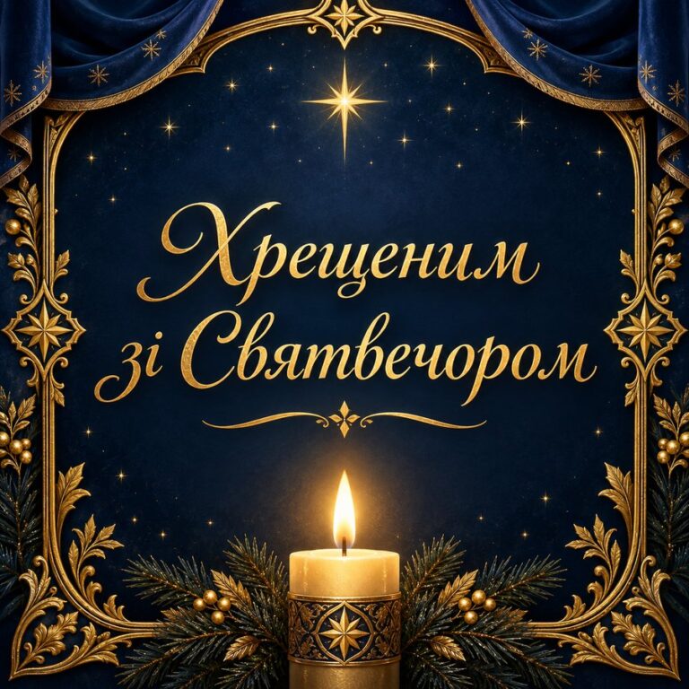 Хрещеним зі Святвечором - листівка з привітанням зі Святвечором