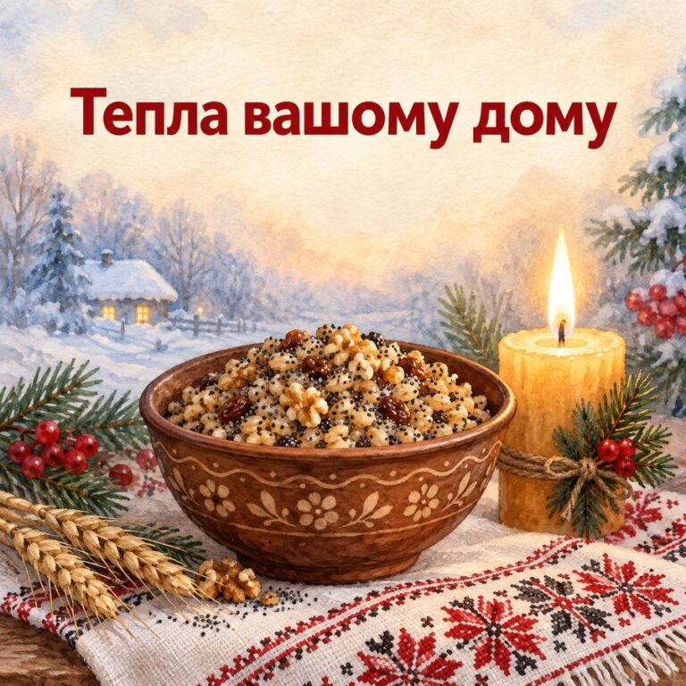 Тепла вашому дому - листівка з привітанням зі Святвечором