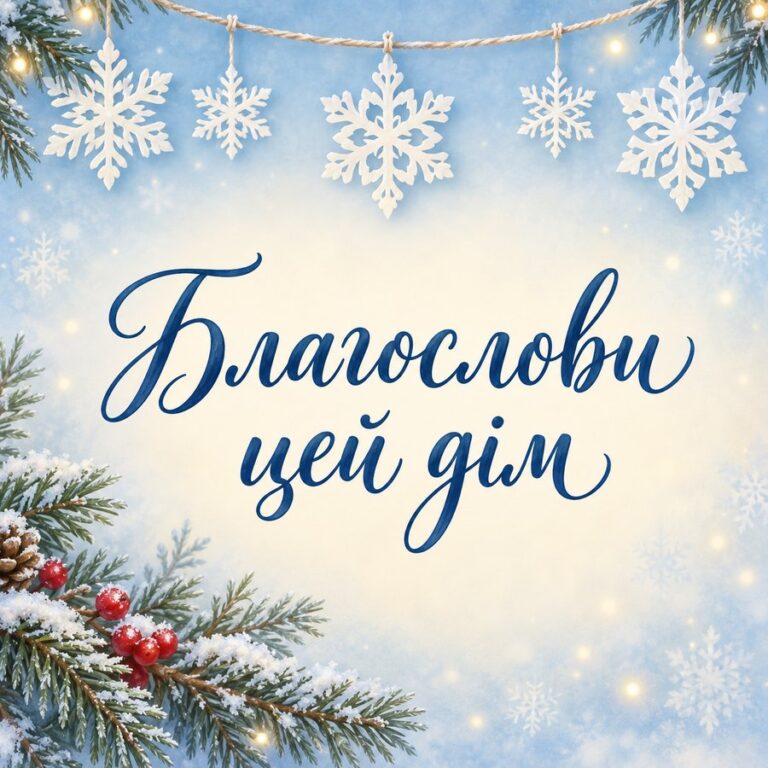 Благослови цей дім - листівка з привітанням зі Святвечором