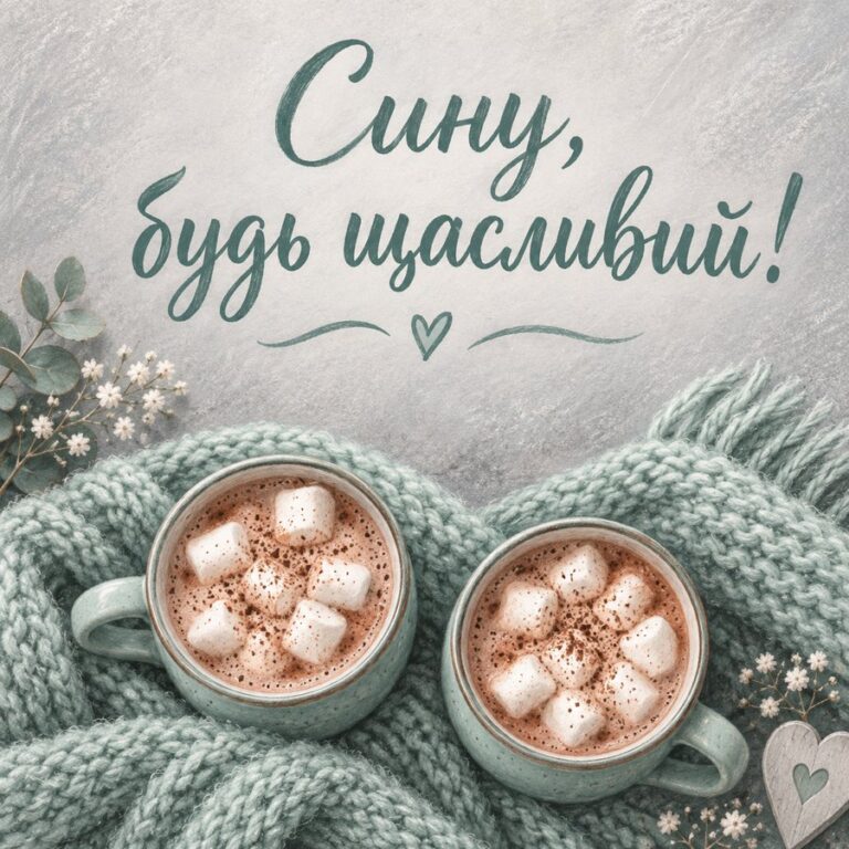 Сину, будь щасливий! - листівка з привітанням з Днем народження сину