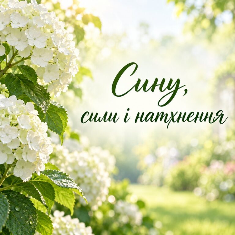 Сину, сили і натхнення - листівка з привітанням з Днем народження сину