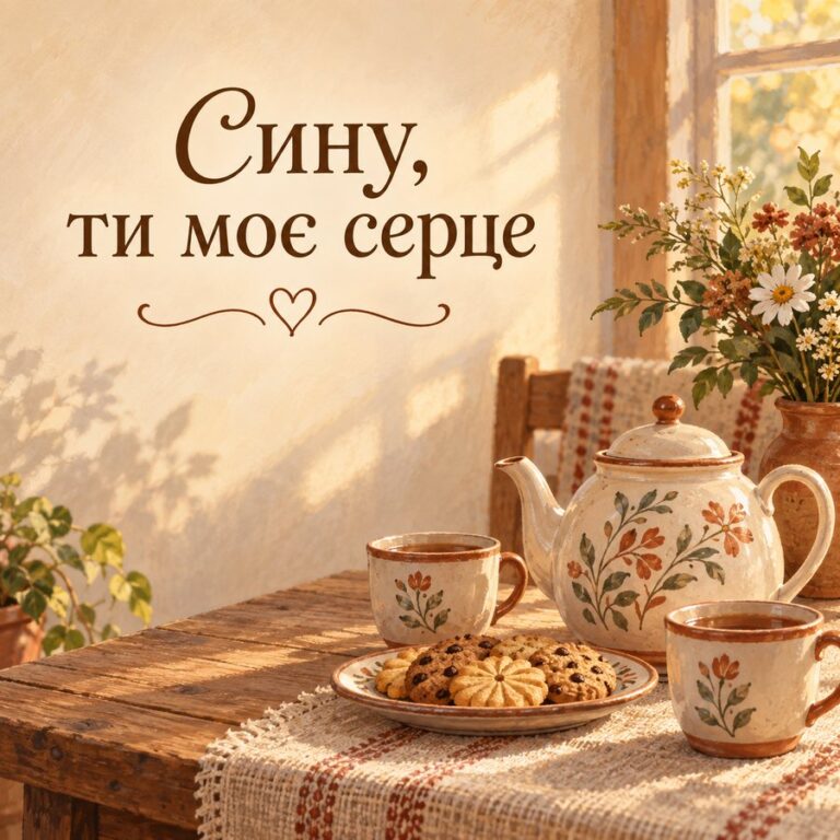 Сину, ти моє серце - листівка з привітанням з Днем народження сину
