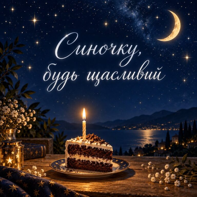 Синочку, будь щасливий - листівка з привітанням з Днем народження сину