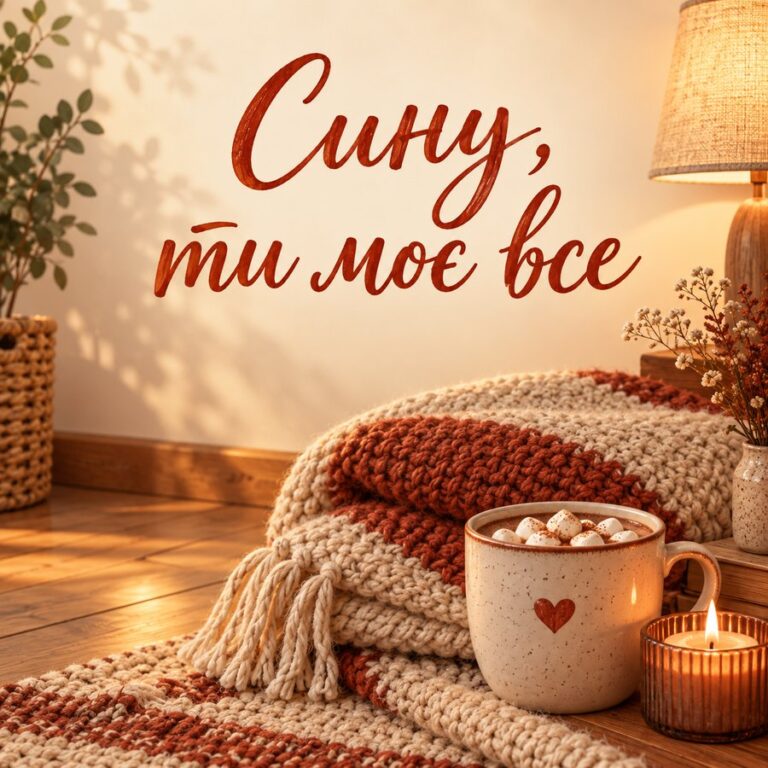 Сину, ти моє все - листівка з привітанням з Днем народження сину