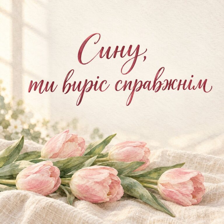 Сину, ти виріс справжнім - листівка з привітанням з Днем народження сину