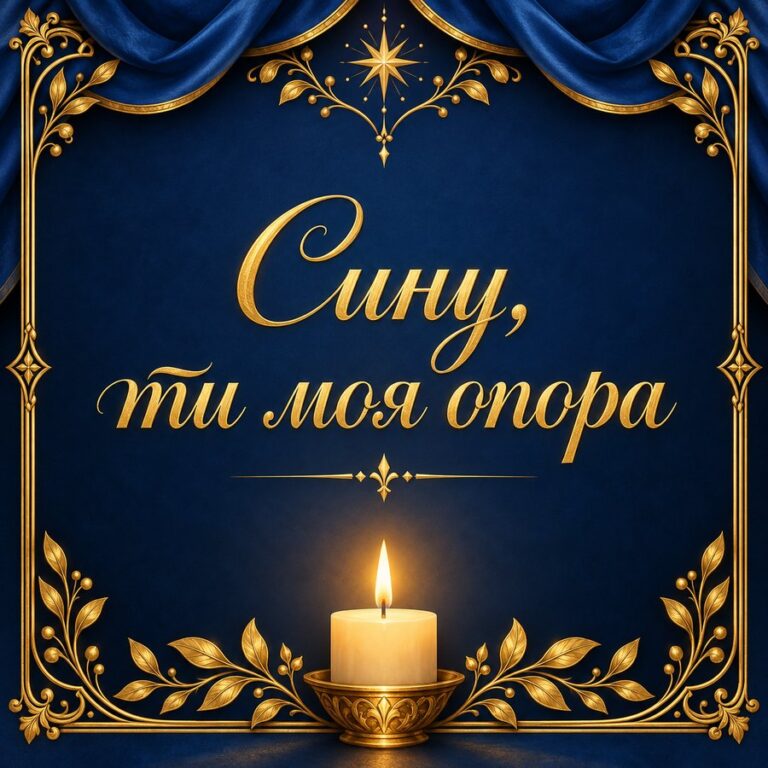 Сину, ти моя опора - листівка з привітанням з Днем народження сину