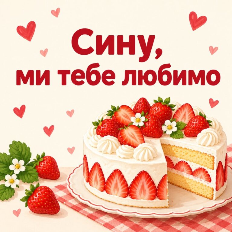 Сину, ми тебе любимо - листівка з привітанням з Днем народження сину