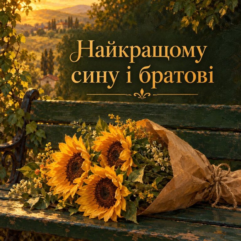Найкращому сину і братові - листівка з привітанням з Днем народження сину