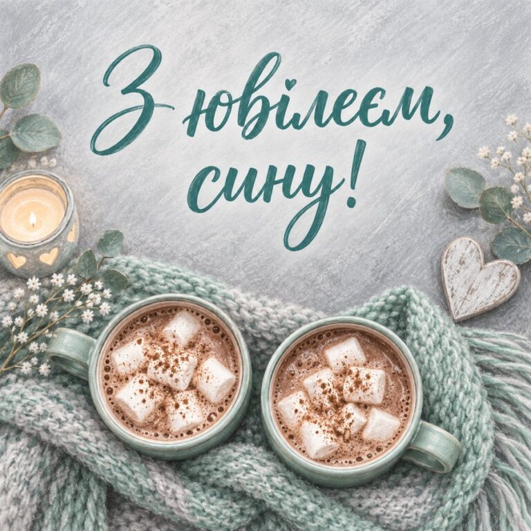 З ювілеєм, сину! - листівка з привітанням з Днем народження сину