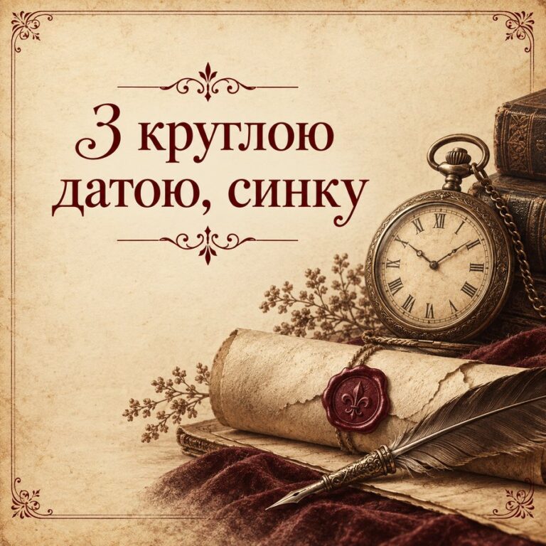 З круглою датою, синку - листівка з привітанням з Днем народження сину