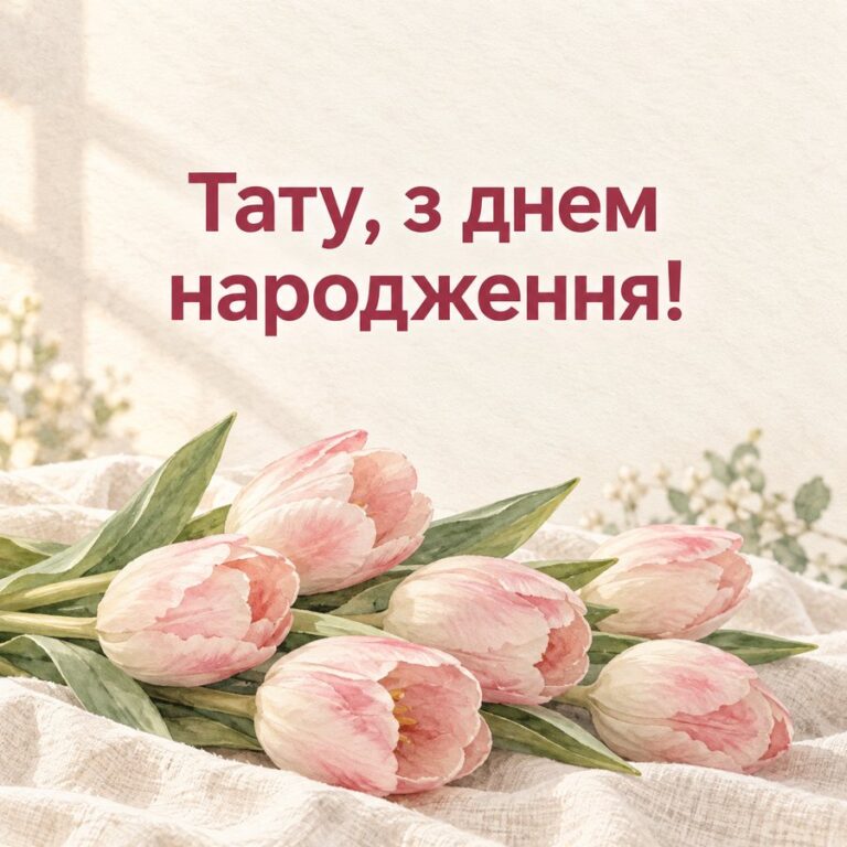 Тату, з днем народження! - листівка з привітанням з Днем народження татові