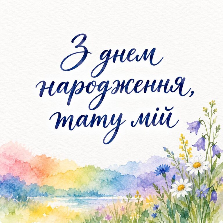 З днем народження, тату мій - листівка з привітанням з Днем народження татові