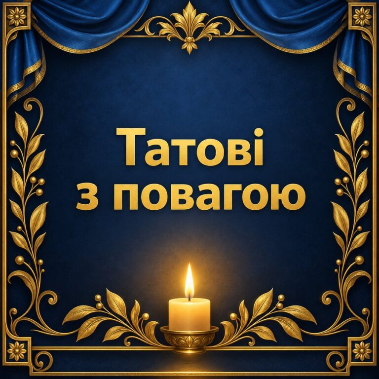Татові з повагою - листівка з привітанням з Днем народження татові