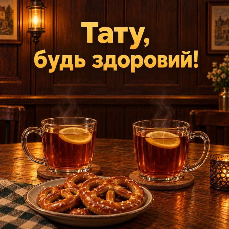 Тату, будь здоровий! - листівка з привітанням з Днем народження татові