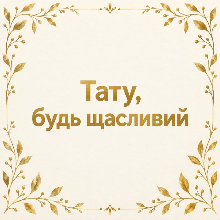 Тату, будь щасливий - листівка з привітанням з Днем народження татові