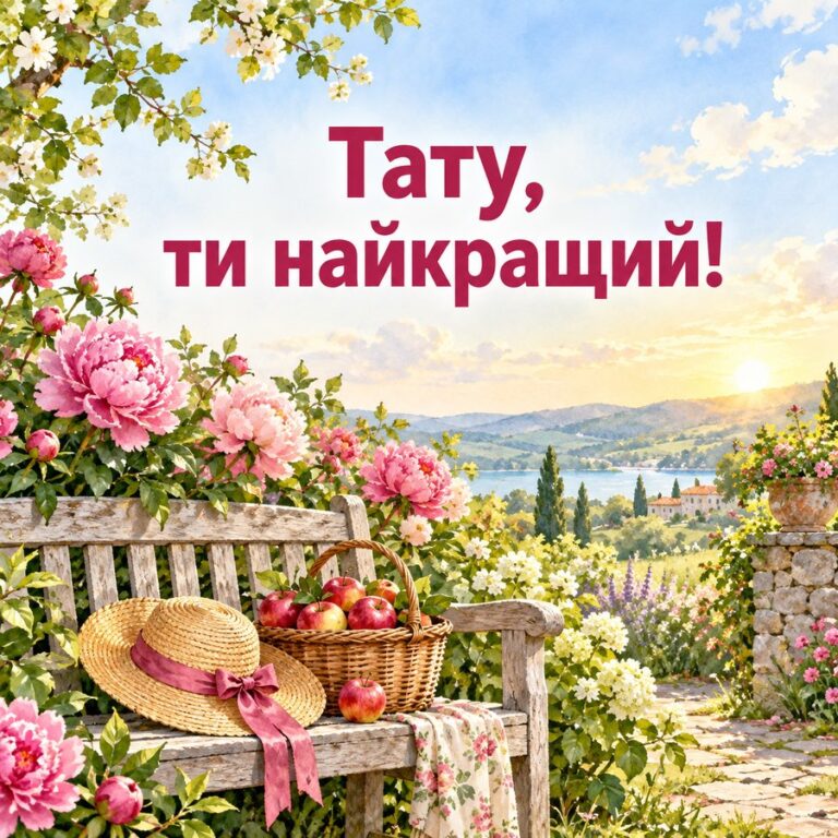 Тату, ти найкращий! - листівка з привітанням з Днем народження татові