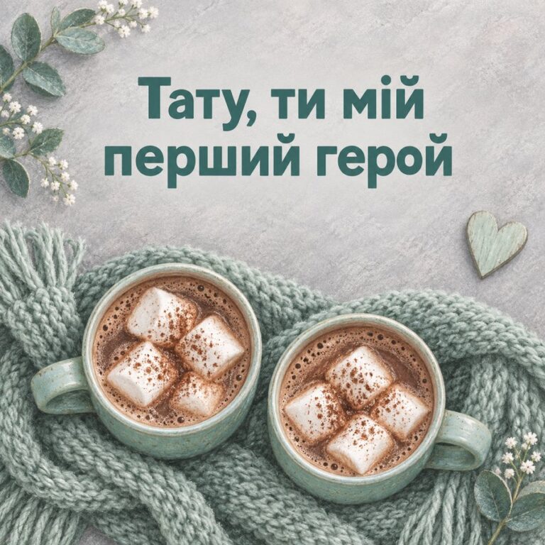 Тату, ти мій перший герой - листівка з привітанням з Днем народження татові