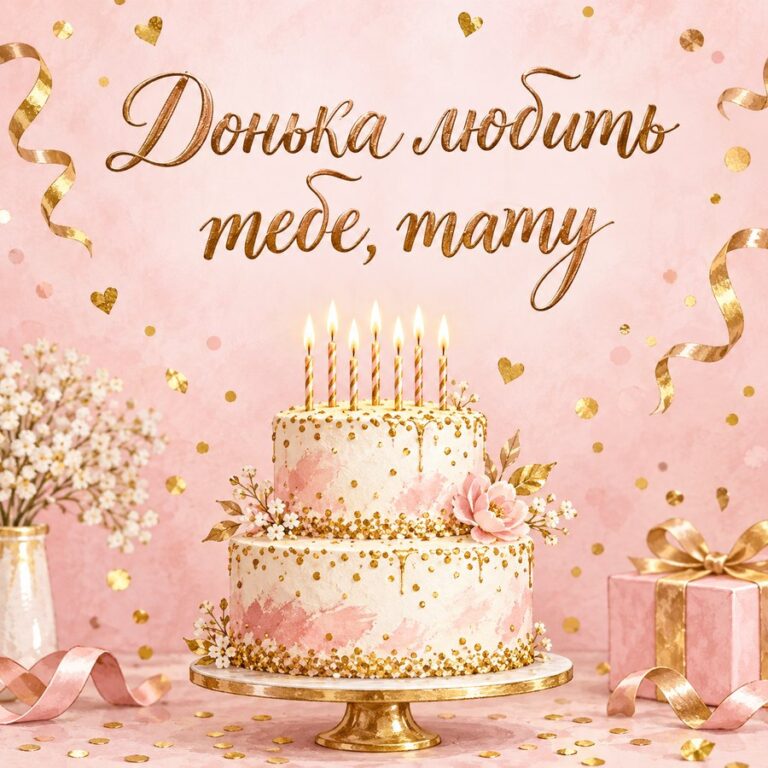 Донька любить тебе, тату - листівка з привітанням з Днем народження татові