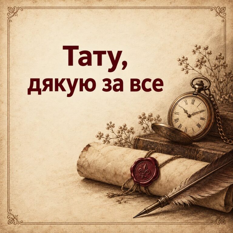 Тату, дякую за все - листівка з привітанням з Днем народження татові