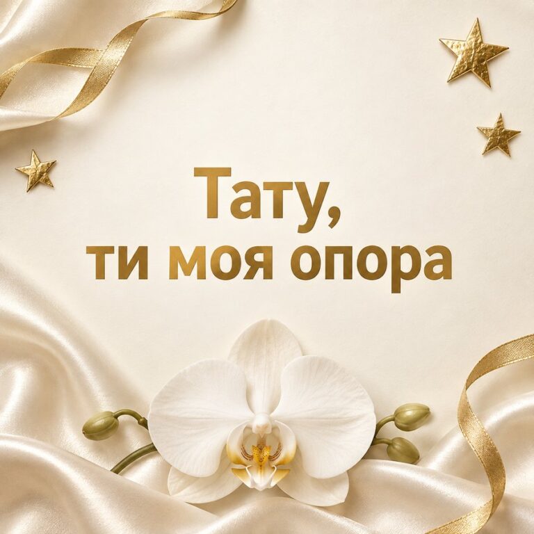 Тату, ти моя опора - листівка з привітанням з Днем народження татові