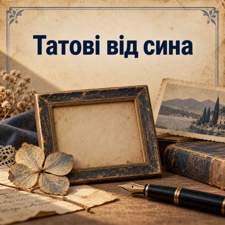 Татові від сина - листівка з привітанням з Днем народження татові