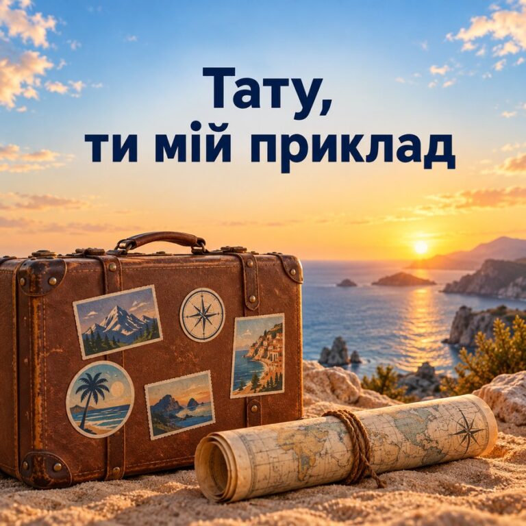 Тату, ти мій приклад - листівка з привітанням з Днем народження татові
