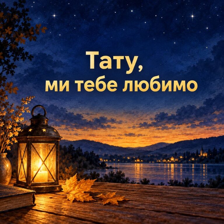 Тату, ми тебе любимо - листівка з привітанням з Днем народження татові