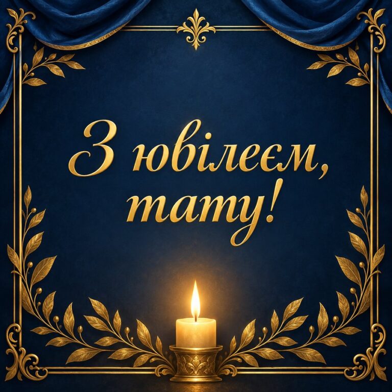 З ювілеєм, тату! - листівка з привітанням з Днем народження татові