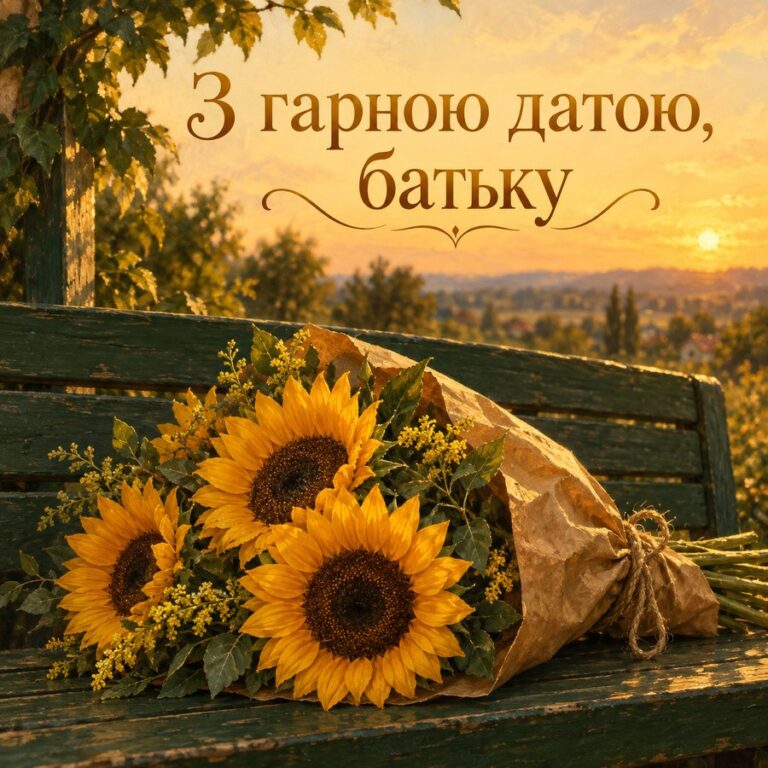 З гарною датою, батьку - листівка з привітанням з Днем народження татові